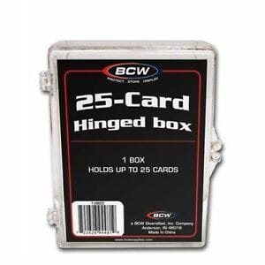 25 Card Hinged Box Plastic Case Holder For Trading Cards - BCW