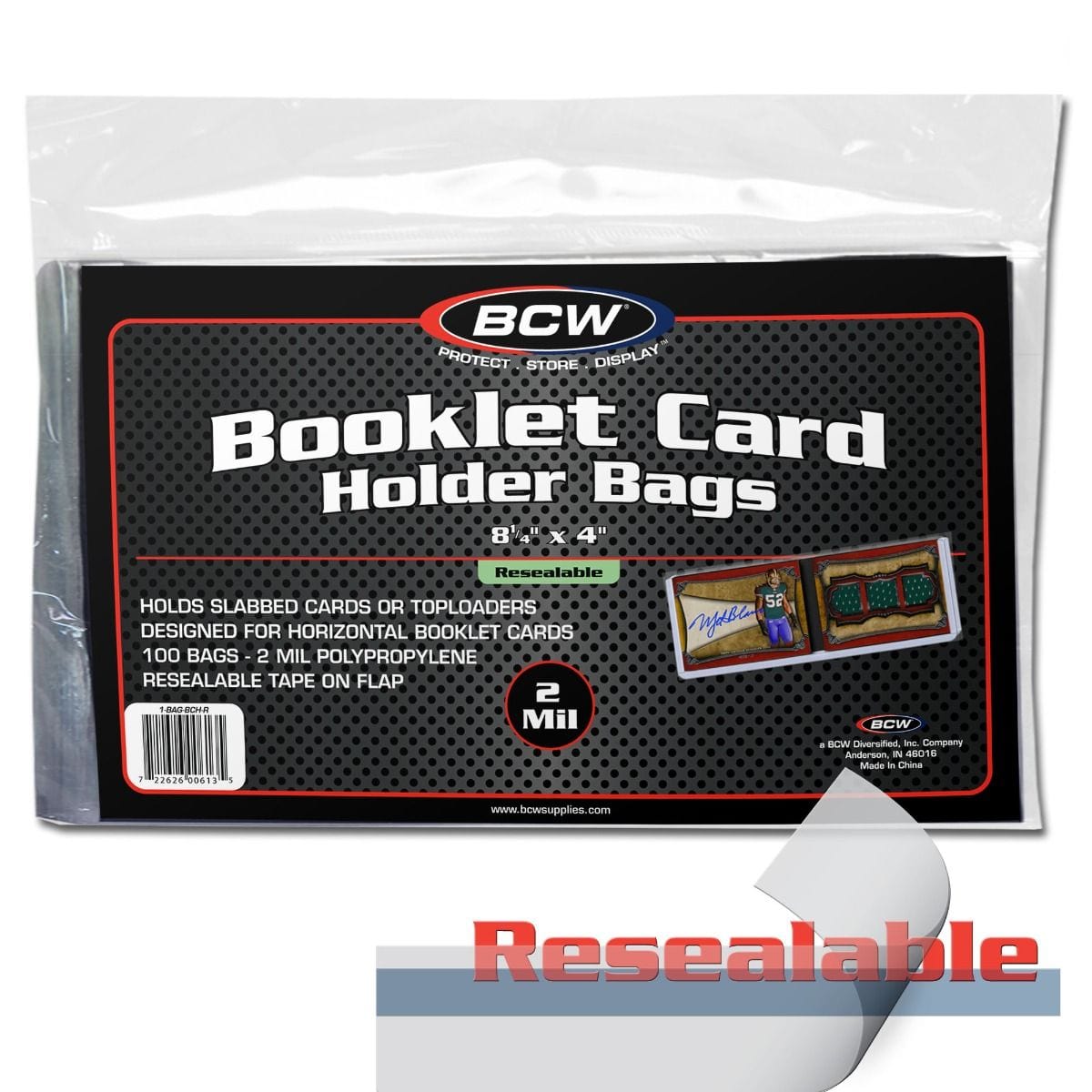 Resealable Bag for Booklet Card in Holder - Horizontal
