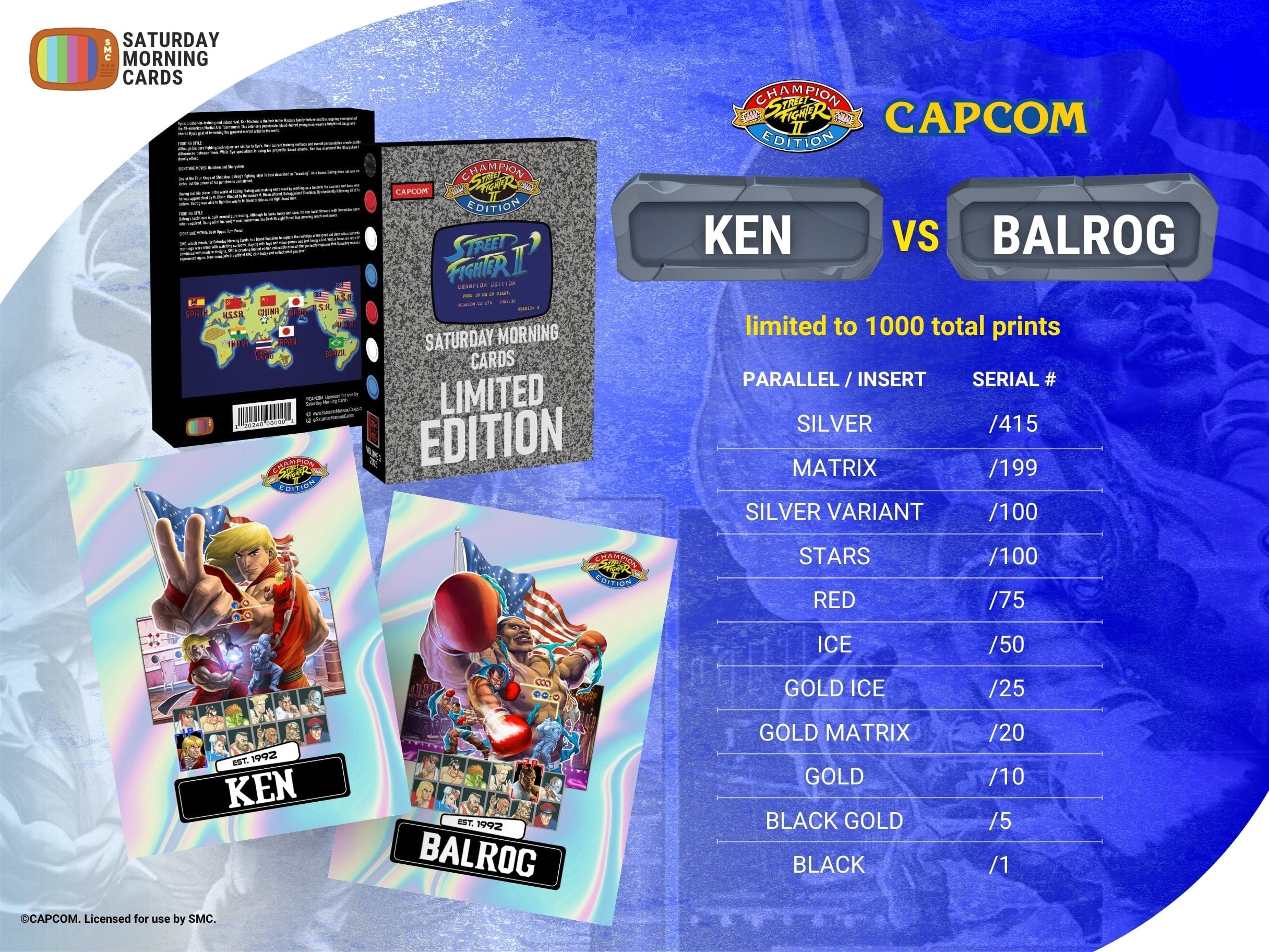 Street Fighter 2: Vol 3 KEN vs. BALROG - Saturday Morning Cards UK STOCK