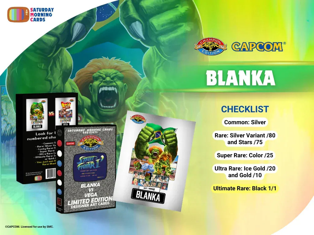 Street Fighter 2: Vol 5 Blanka vs. Vega - Saturday Morning Cards UK STOCK