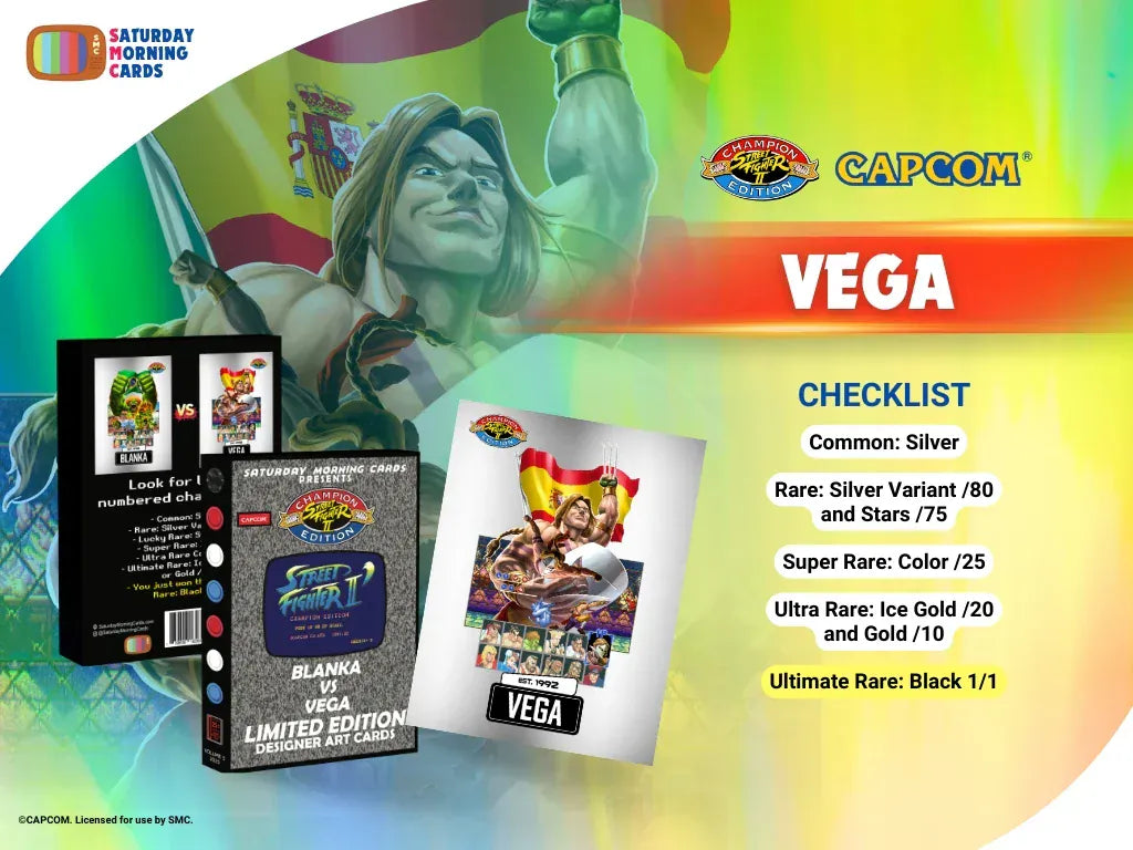 Street Fighter 2: Vol 5 Blanka vs. Vega - Saturday Morning Cards UK STOCK