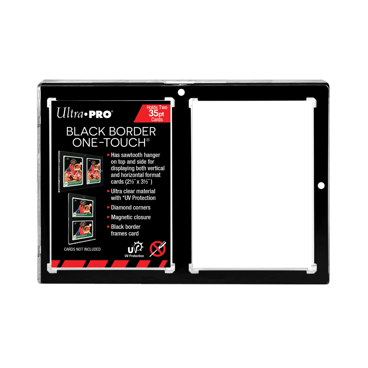 35PT Duo 2 Card Black Border One Touch Magnetic Holder